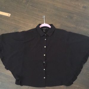 Cute button up blouse with bat sleeves size M